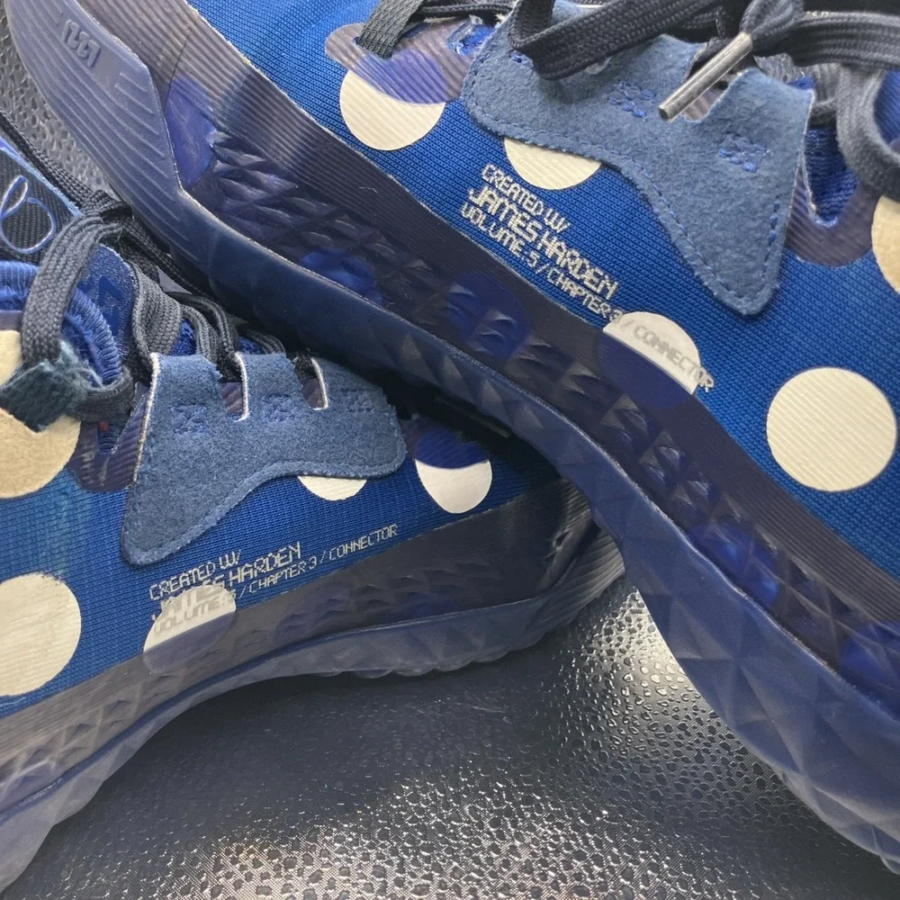 Adidas Harden Vol. 5 Futur Blue Polka Dot Athletic Shoes Men Size 12